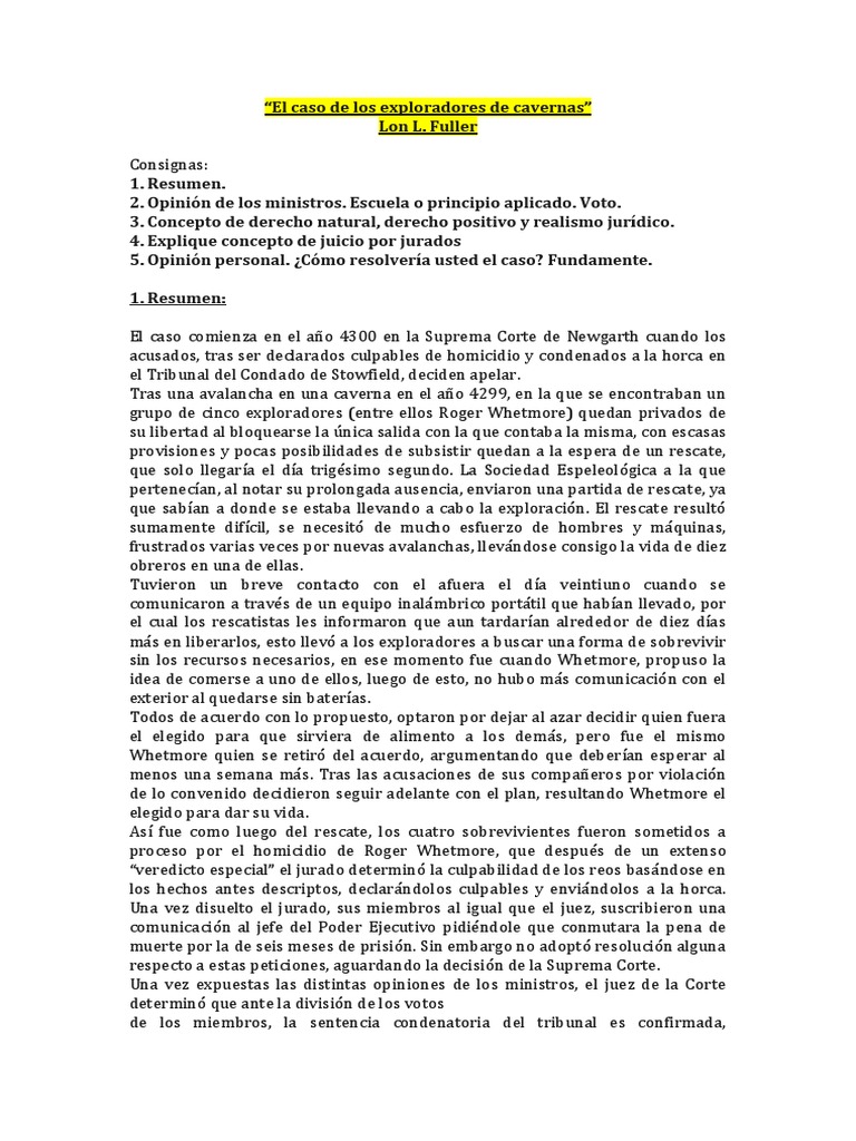 el caso de los exploradores de cavernas fuller